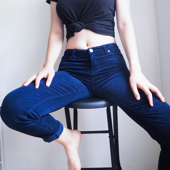 Navy Corduroy Pants - Picture 1 of 6
